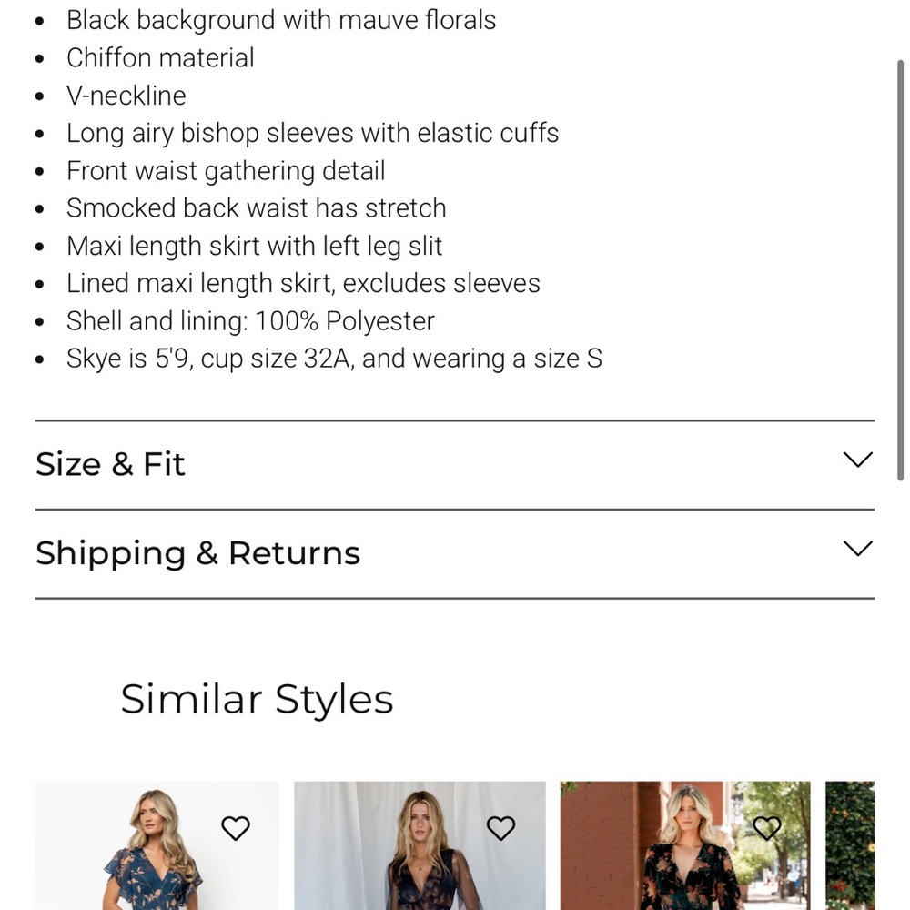 Baltic Born Black Maxi Dress with Brown Floral Print - Picture 5 of 6